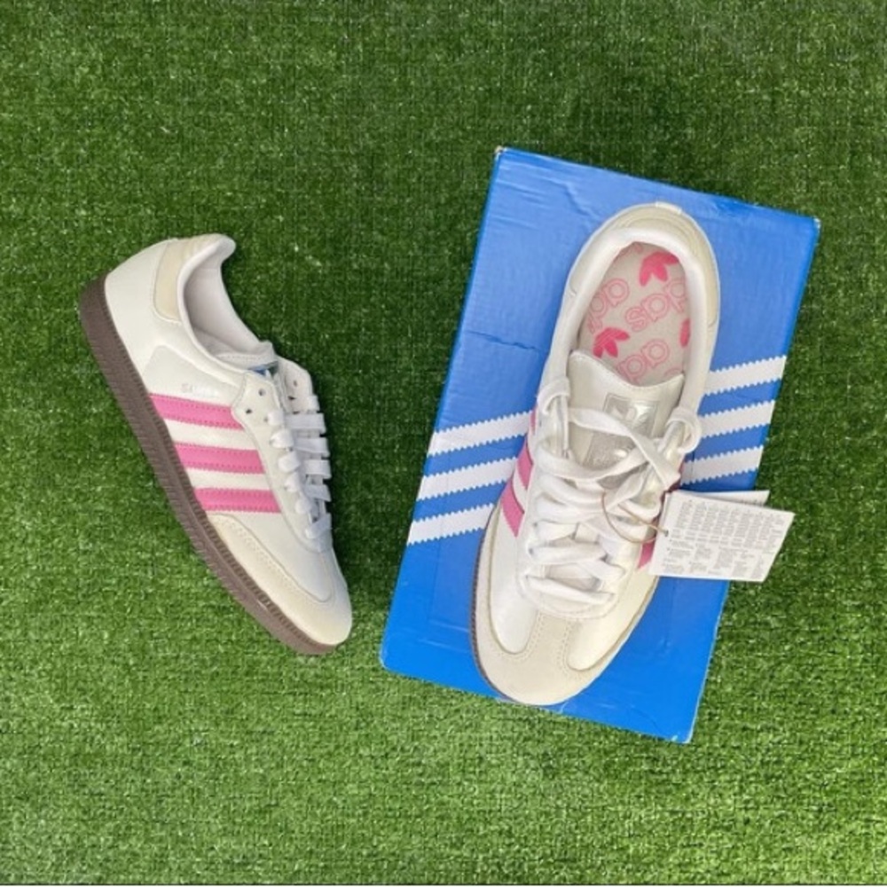 ADIDAS Women's Samba Lucid Pink and White Sneakers - Picture 2 of 5